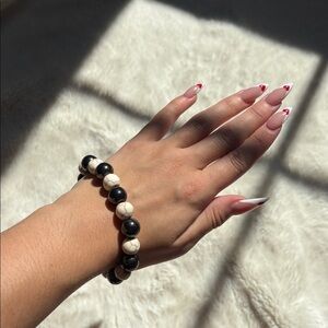 Howlite & Hematite Crystal Bracelet – Anxiety Relief | Grounding Energy |